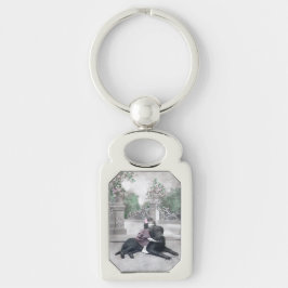 Mädchen und ihr Hund Schlüsselanhänger