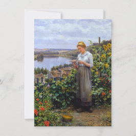 Mädchen und ihre Dove (junge Frau und Vogel) Karte