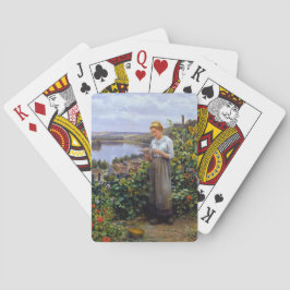 Mädchen und ihre Dove (junge Frau und Vogel) Spielkarten