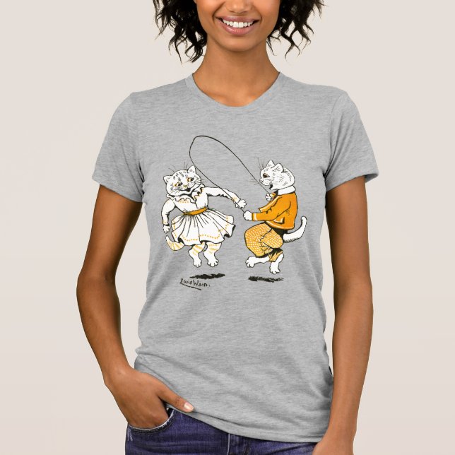 Mädchen und Jungen, Louis Wain T-Shirt (Vorderseite)