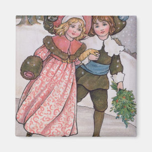 Mädchen-und Jungen-Skaten Magnet