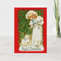 Mädchen und Katze gegen Holly