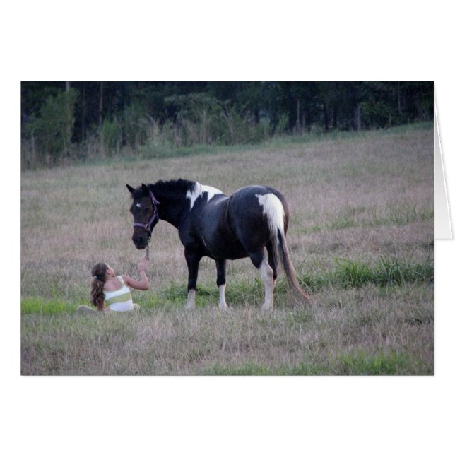 Mädchen und Pferd (Vorderseite (Horizontal))