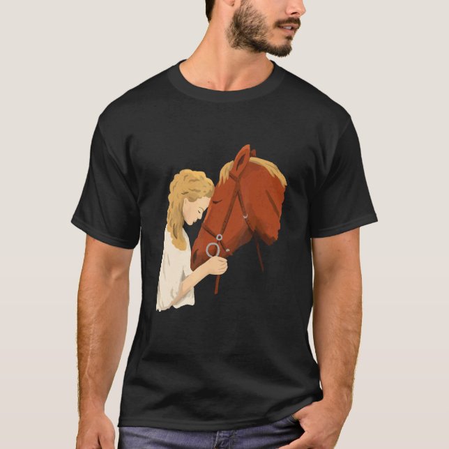 Mädchen-und-Pferd-Freundschaft T-Shirt (Vorderseite)