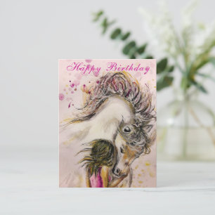 Mädchen und Pferd Geburtstagskarte Postkarte