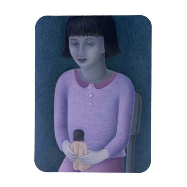 Mädchen und Puppe 2003 Magnet (Vertikal)
