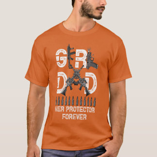 Mädchen und Vater, ihr Beschützer für immer Vater T-Shirt
