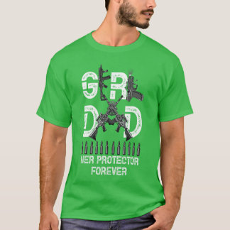 Mädchen und Vater, ihr Beschützer für immer Vater T-Shirt