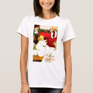 Mädchen und Weihnachten am Heiligen Abend T-Shirt