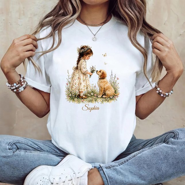 Mädchen und Welpe T-Shirt (Von Creator hochgeladen)
