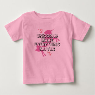 Mädchen Unicorn Unicorn Hörner machen alles besser Baby T-shirt