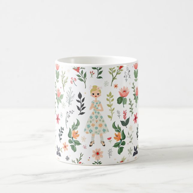 Mädchen unter Blumen Kaffeetasse (Mittel)