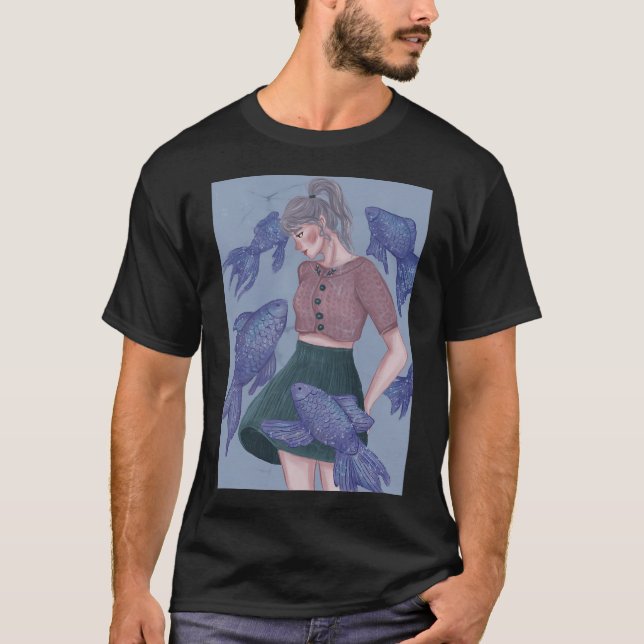 Mädchen unter Fischen T-Shirt (Vorderseite)