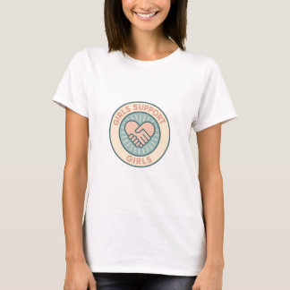 Mädchen unterstützen Mädchen Händedruck-Abzeichen T-Shirt