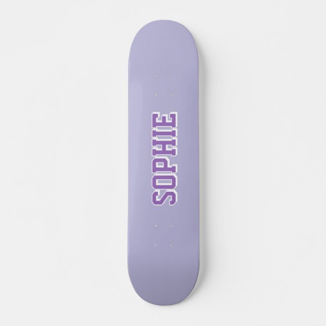 Mädchen-Varsity-Lila-Skateboard mit personalisiert Skateboard (Vorne)