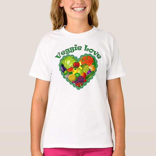 Mädchen Veggie Liebe Cami T-Shirt (Vorderseite)