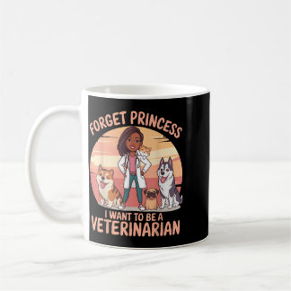 Mädchen vergisst Prinzessin und will Tierärztin we Kaffeetasse