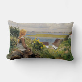 Mädchen verloren in Gedanken (von H.A. Brendekilde Lendenkissen