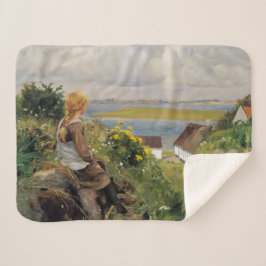 Mädchen verloren in Gedanken (von H.A. Brendekilde Sherpadecke