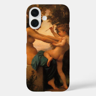 Mädchen verteidigt sich gegen Cupid von Bouguereau iPhone 16 Hülle