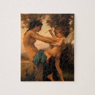 Mädchen verteidigt sich gegen Cupid von Bouguereau Puzzle