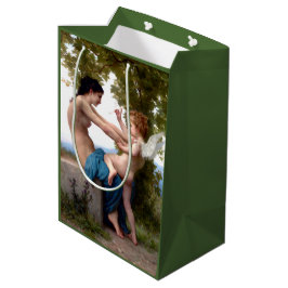 Mädchen verteidigt sich gegen Eros Cupid Fine Art Mittlere Geschenktüte