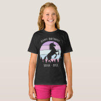 Mädchen Vintag Sunset Unicorn Name Geburtsdatum