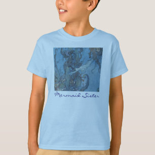 Mädchen Vintage Meerjungfrau Schwester T-Shirt