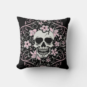 Mädchen-Vintage-Totenkopf Kissen