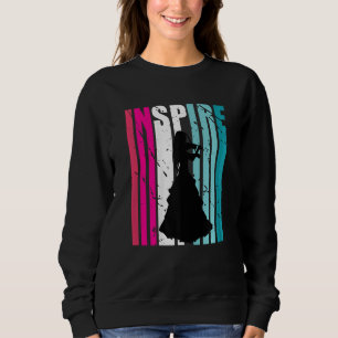 Mädchen Violin Silhouette Süße Fan Damen Cool Musi Sweatshirt