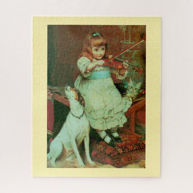 Mädchen Violine spielen Puzzle (Vertikal)