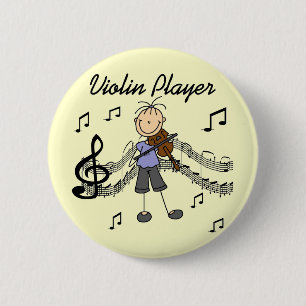Mädchen-Violinen-Spieler-T-Shirts und Geschenke Button