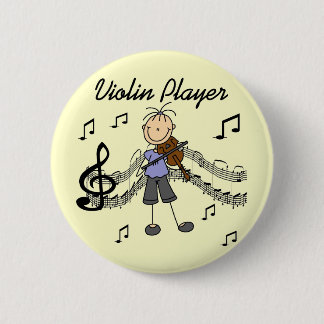 Mädchen-Violinen-Spieler-T-Shirts und Geschenke Button