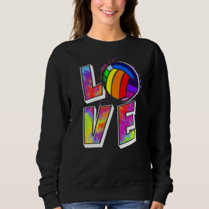 Mädchen Volleyball Gefärbte Krawatte Liebe farbenf Sweatshirt