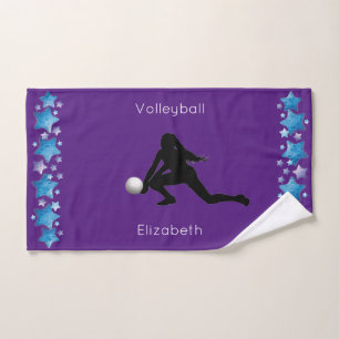 Mädchen Volleyball graben Lila Stars Handtuch
