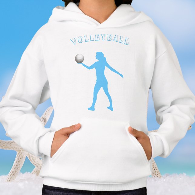 Mädchen Volleyball Hoodie mit Namen auf der Rückse (Girls Volleyball Hoodie with Name on Back)