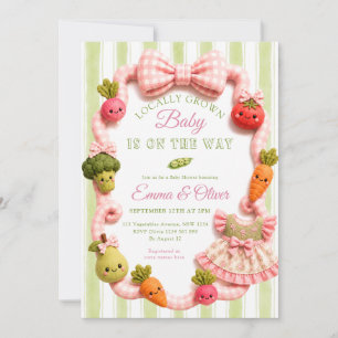 Mädchen vom Land Geboren Bauernmarkt Baby Shower Einladung