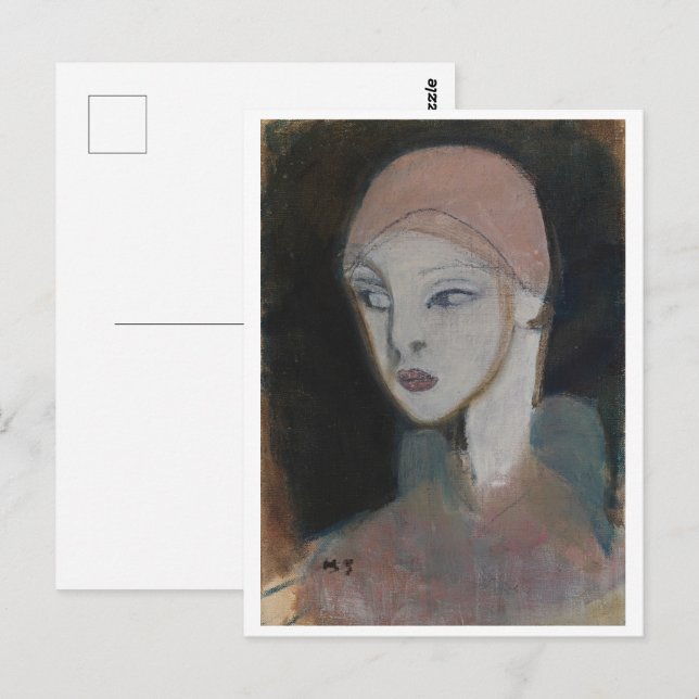 Mädchen von der Insel, Schjerfbeck Postkarte (Vorne/Hinten)