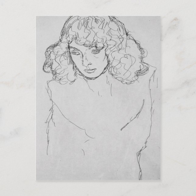 Mädchen von Gustav Klimt Postkarte (Vorderseite)