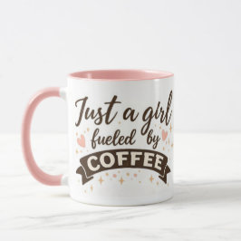 Mädchen von Kaffee angetrieben Zitat rosa Tasse fü