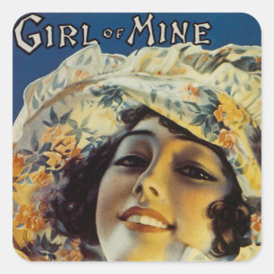 Mädchen von mir quadratischer aufkleber