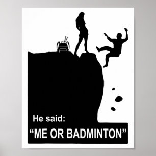 Mädchen wählen Badminton statt Junge Poster