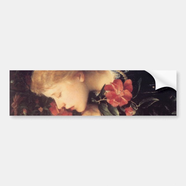 Mädchen wählen eine schöne Blume (von G.F. Watts) Autoaufkleber (Vorne)