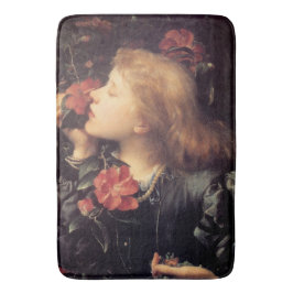 Mädchen wählen eine schöne Blume (von G.F. Watts) Badematte