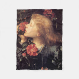 Mädchen wählen eine schöne Blume (von G.F. Watts) Fleecedecke