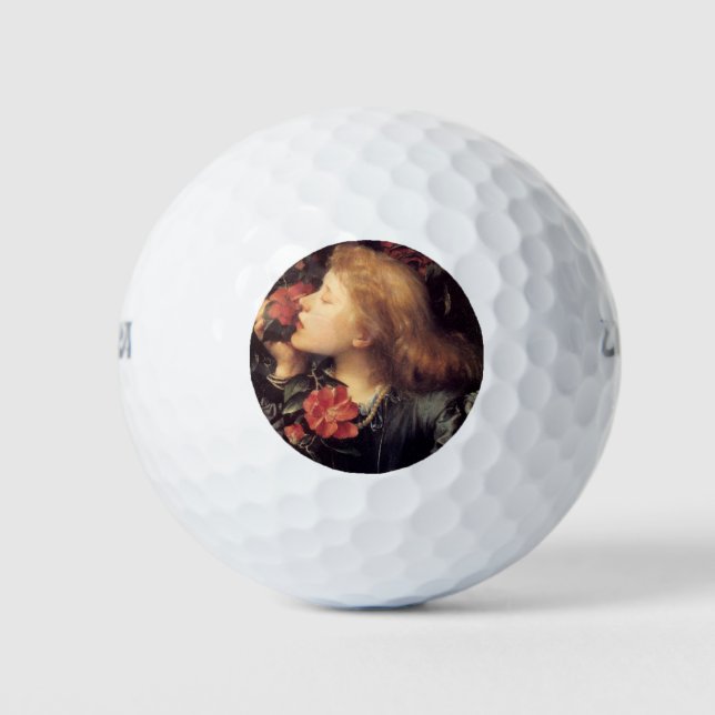 Mädchen wählen eine schöne Blume (von G.F. Watts) Golfball (Vorderseite)