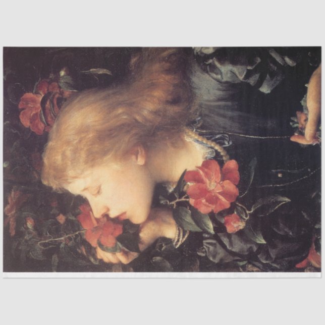 Mädchen wählen eine schöne Blume (von G.F. Watts) Seidenpapier (Vorderseite)
