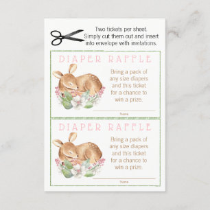 Mädchen Wald Reh Windel Raffel Tickets Einladung