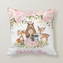 Mädchen-Waldtier-Waldmädchen-Kinderzimmer-Dekor Kissen