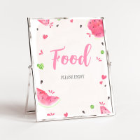 Mädchen Wassermelone Baby Shower Favor Zeichen
